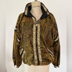 VTG Argee Sports Windbreaker Jacket Gold Full Zip 90s Party Women’s Size Large